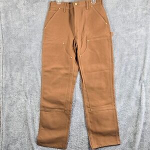 Carhartt B01 BRN Mens Loose Fit Double Knee Duck Work Pants Brown 32x32 USA Made